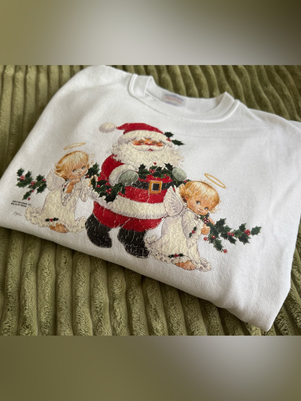 Vintage Hanes Christmas / Holiday Santa Crewneck Sweatshirt